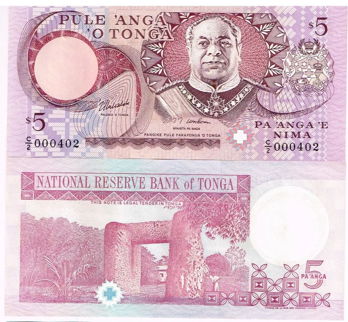 Tonga 5 paanga 1995 P-33c UNC