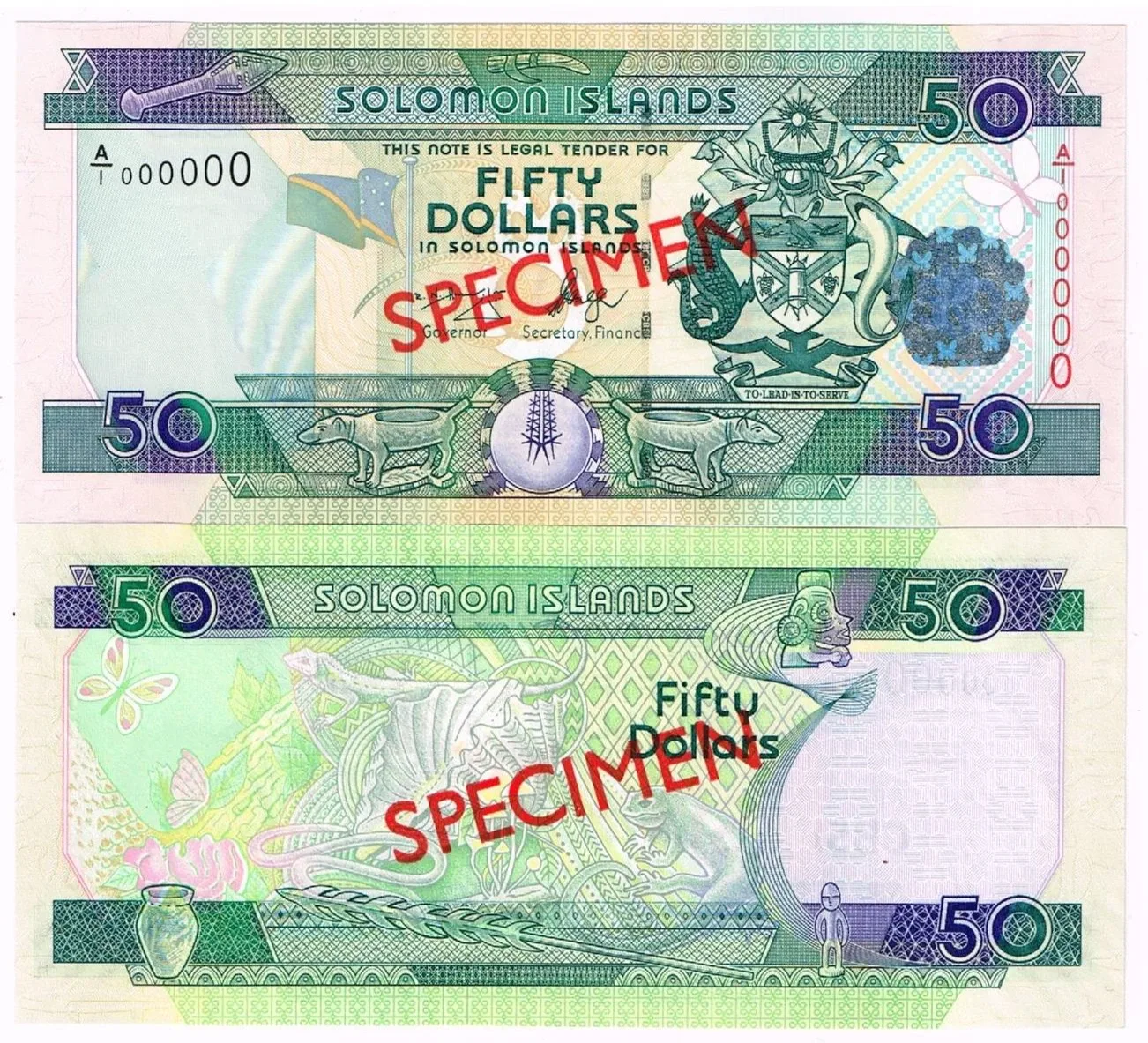 Wyspy Salomona 50 dol P-29 A-1 SPECIMEN UNC-