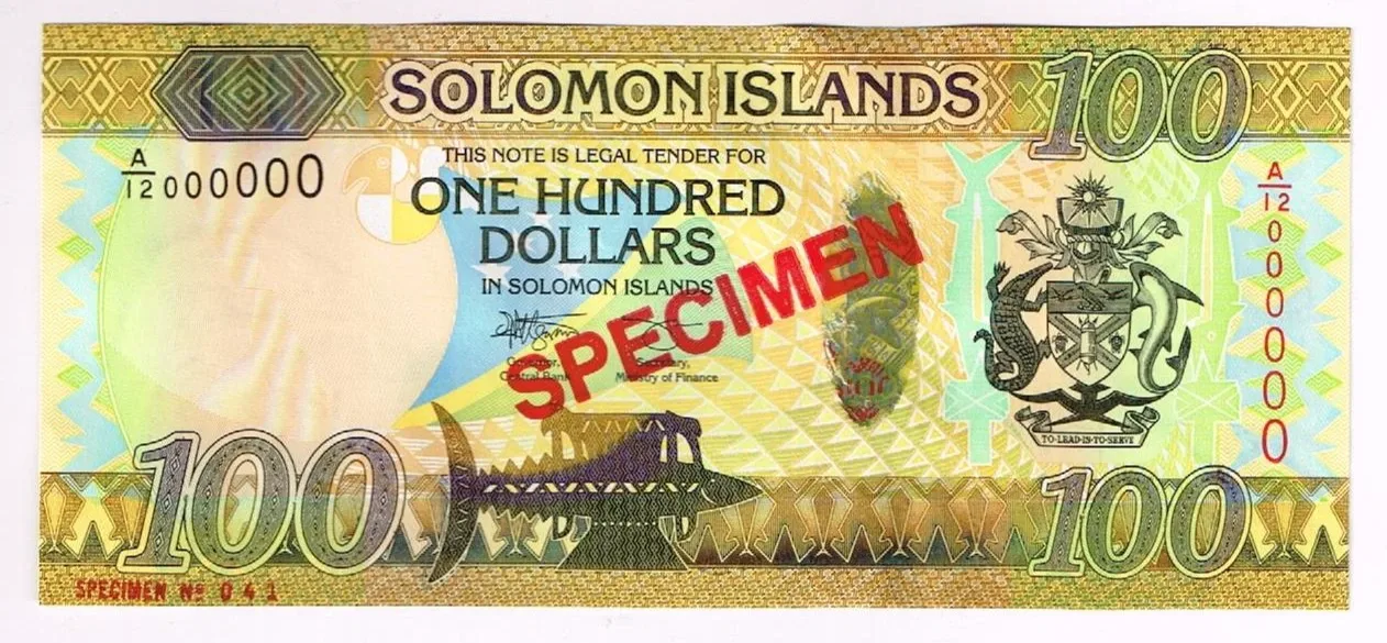 Wyspy Salomona 100 dol P-36 C/12 UNC SPECIMEN