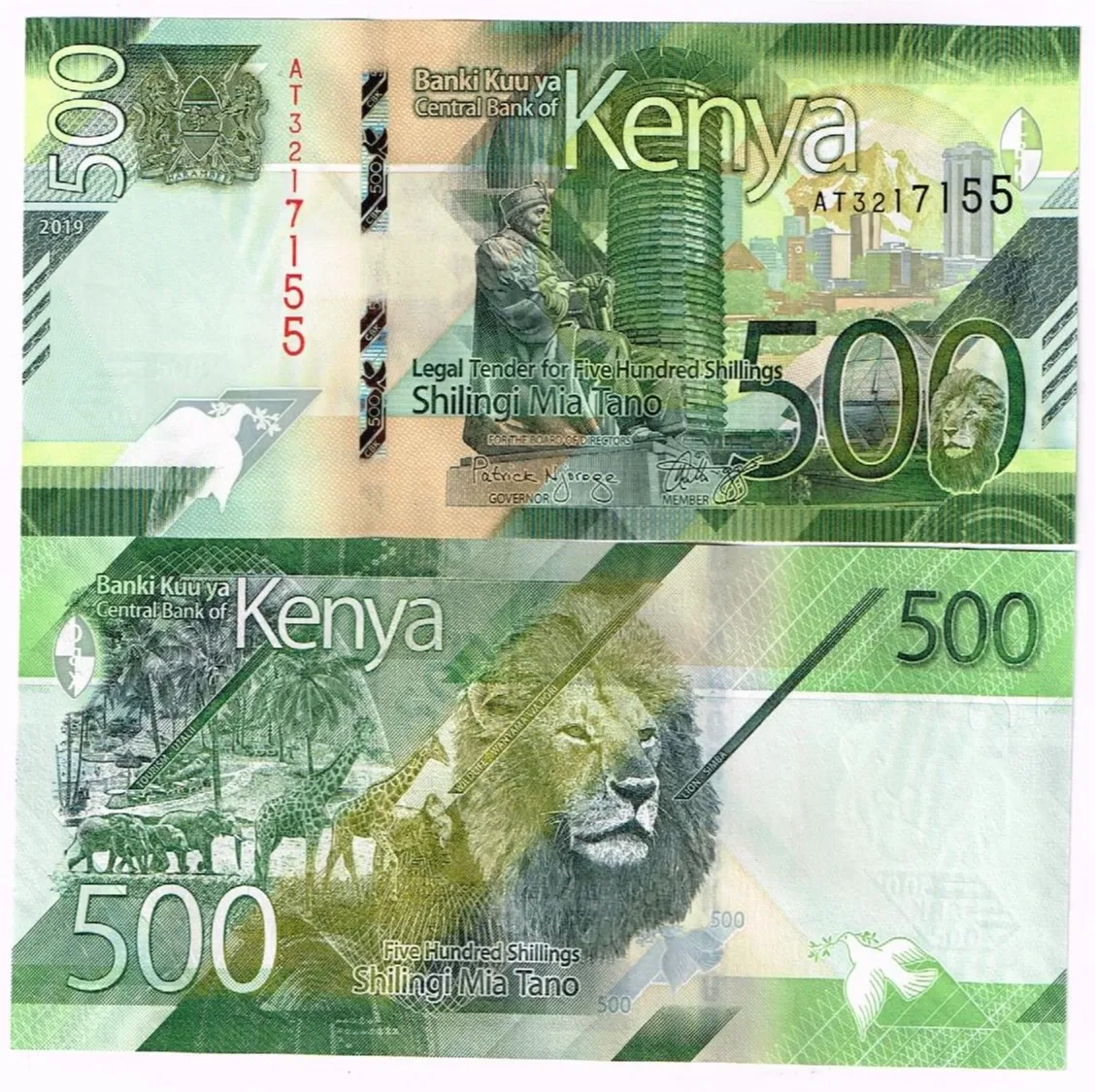 Kenia 500 szylingów 2019 UNC Lew