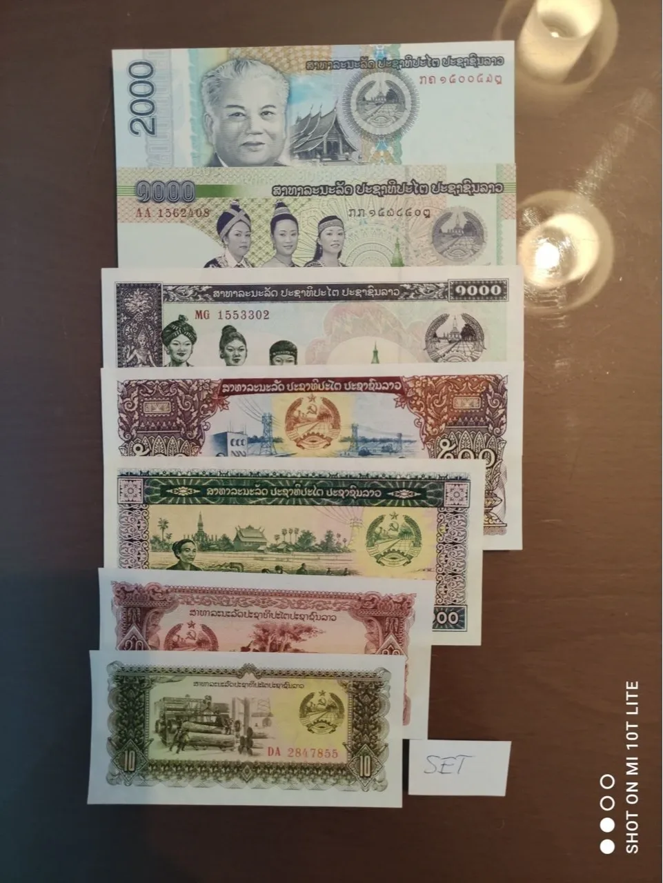 Loas zestaw banknotów UNC